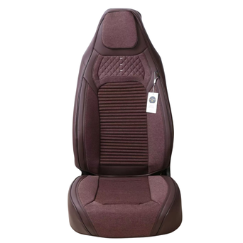 Premium Avtomobil Oturacaq Çexolu – Qəhvəyi Parça/Dəri Kombinasiya