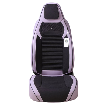 Premium Avtomobil Oturacaq Çexolu – Bənövşəyi Parça/Dəri Kombinasiya