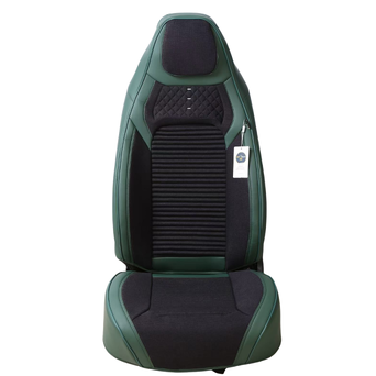 Premium Avtomobil Oturacaq Çexolu – Yaşıl/Qara  Parça/Dəri Kombinasiya