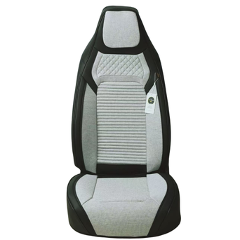 Premium Avtomobil Oturacaq Çexolu – Ağ/Qara. Parça/Dəri Kombinasiya