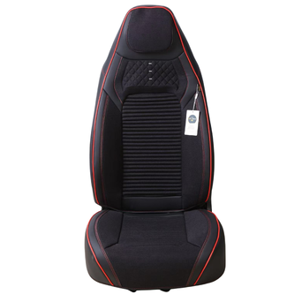 Premium Avtomobil Oturacaq Çexolu – Qara/ Qırmızı kant. Parça/Dəri Kombinasiya