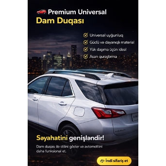Chevrolet Equinox üçün unversal Qara Rəng Damajsız (Dama Yapışan) Tavan Duqası – Premium Dizayn